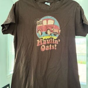 Haulin Oats to rep Hall and Oates Brown Graphic Tee